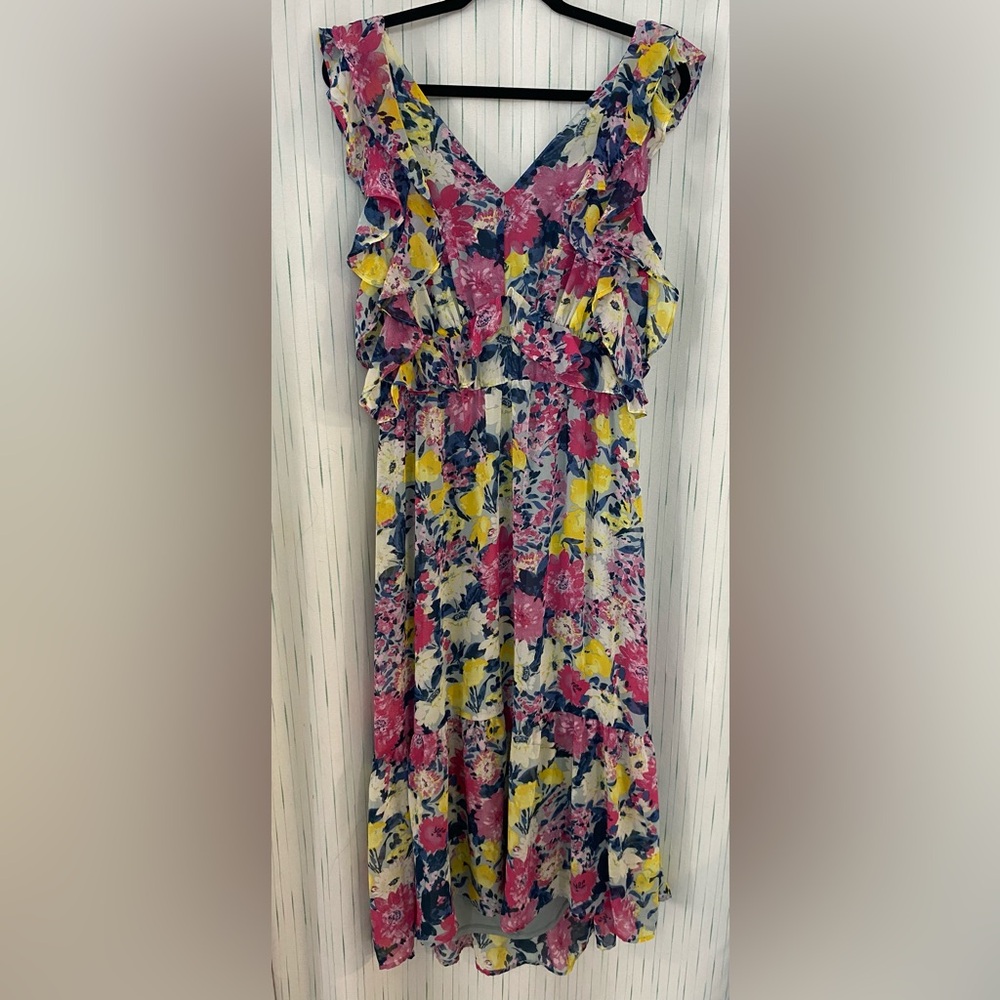 LC Lauren Conrad Floral Backless Dress - Pink, Yellow, Blue